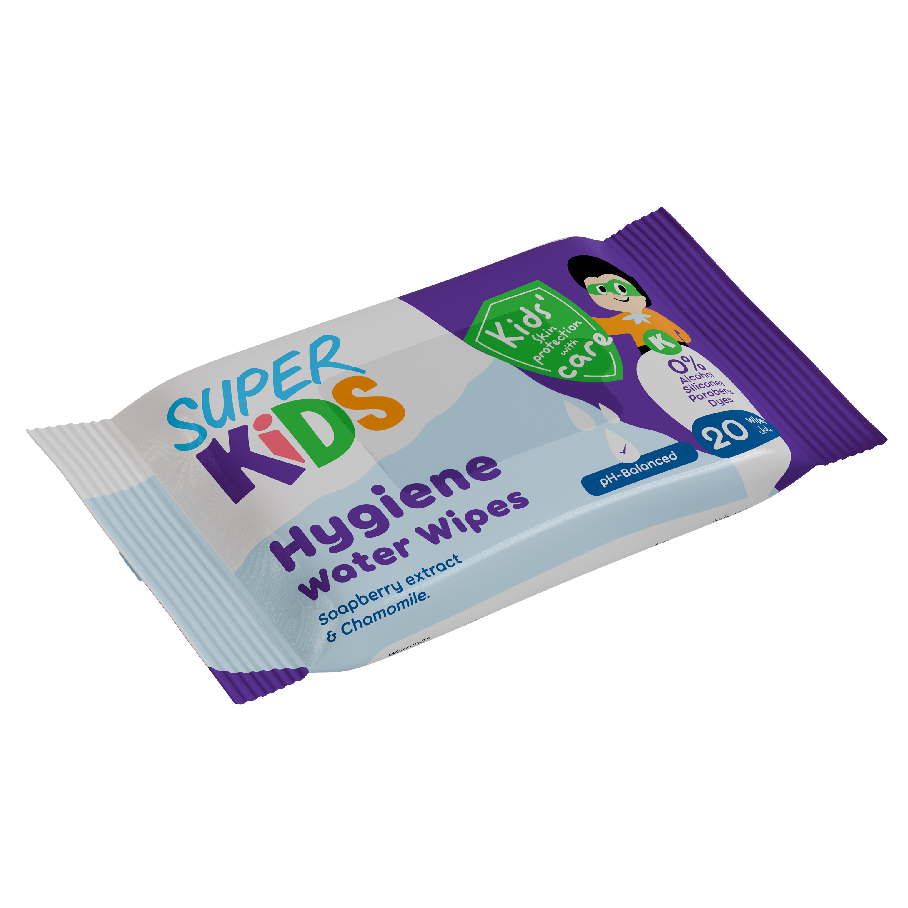 Superkids Hygiene Water Wipes 20 Wipes