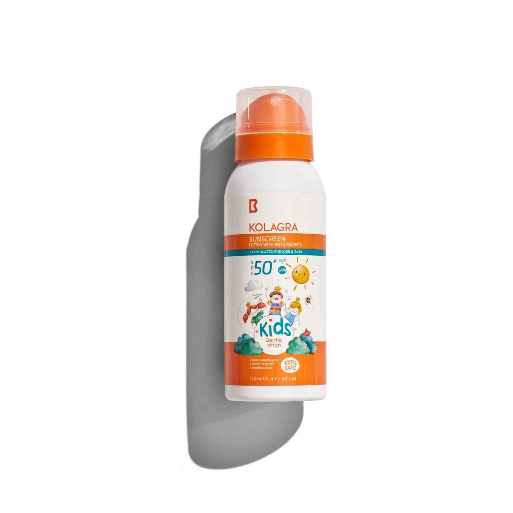 Kolagra sun protection spray bottle on a white background
