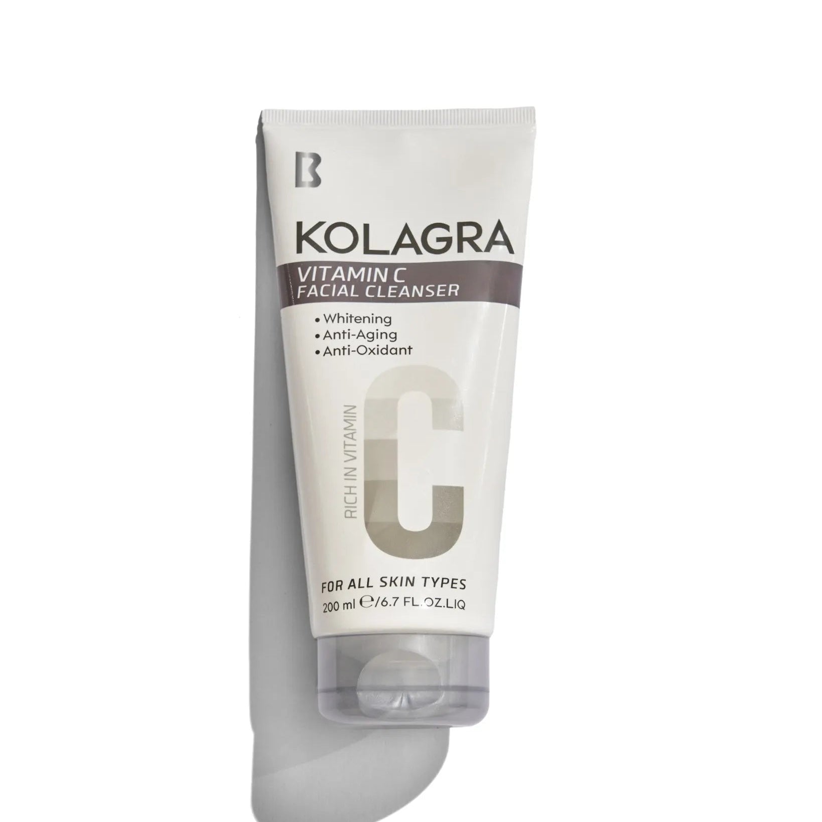 Kolagra Vitamin C Facial Cleanser tube on a white background