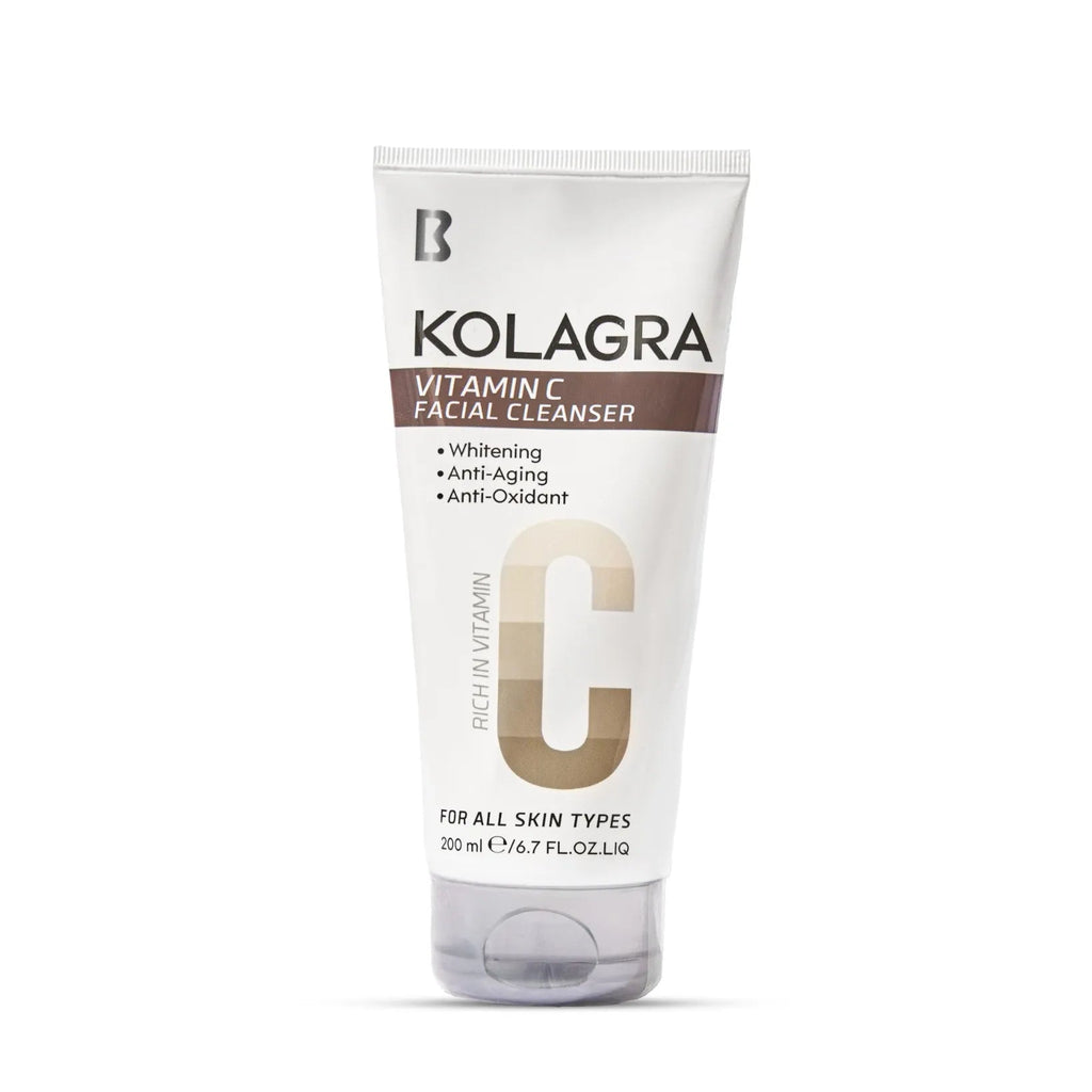 Kolagra Vitamin C Facial Cleanser tube on a white background