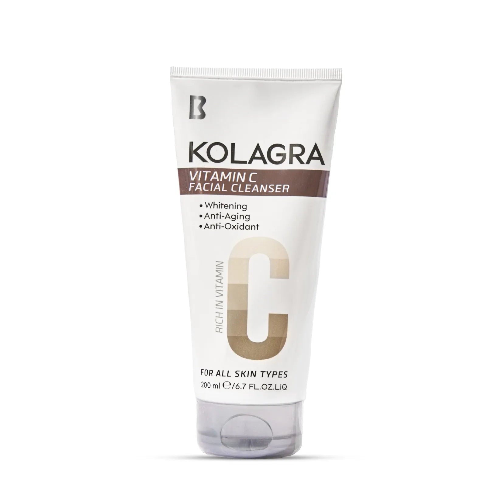 Kolagra Vitamin C Facial Cleanser tube on a white background